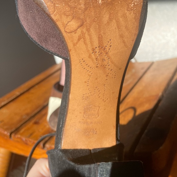 RARE Vintage Patchwork Suede Pumps with Ankle Strap - Picture 8 of 8